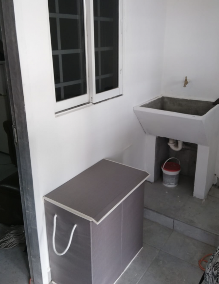 Space ideal for clothes hamper for ease of end-to-end washing process