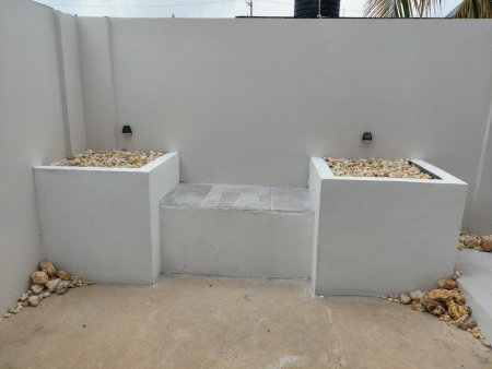 Stone bench relaxation area
